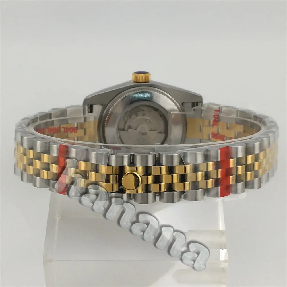 Женские часы 31 мм, высококачественные, роскошные, модные, золотой браслет из нержавеющей стали, NH05, механизм, календарь, женские деловые часы