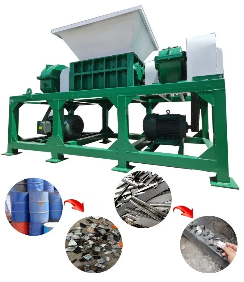 Small size scrap metal steel aluminum price single anddouble shaft shredder machine