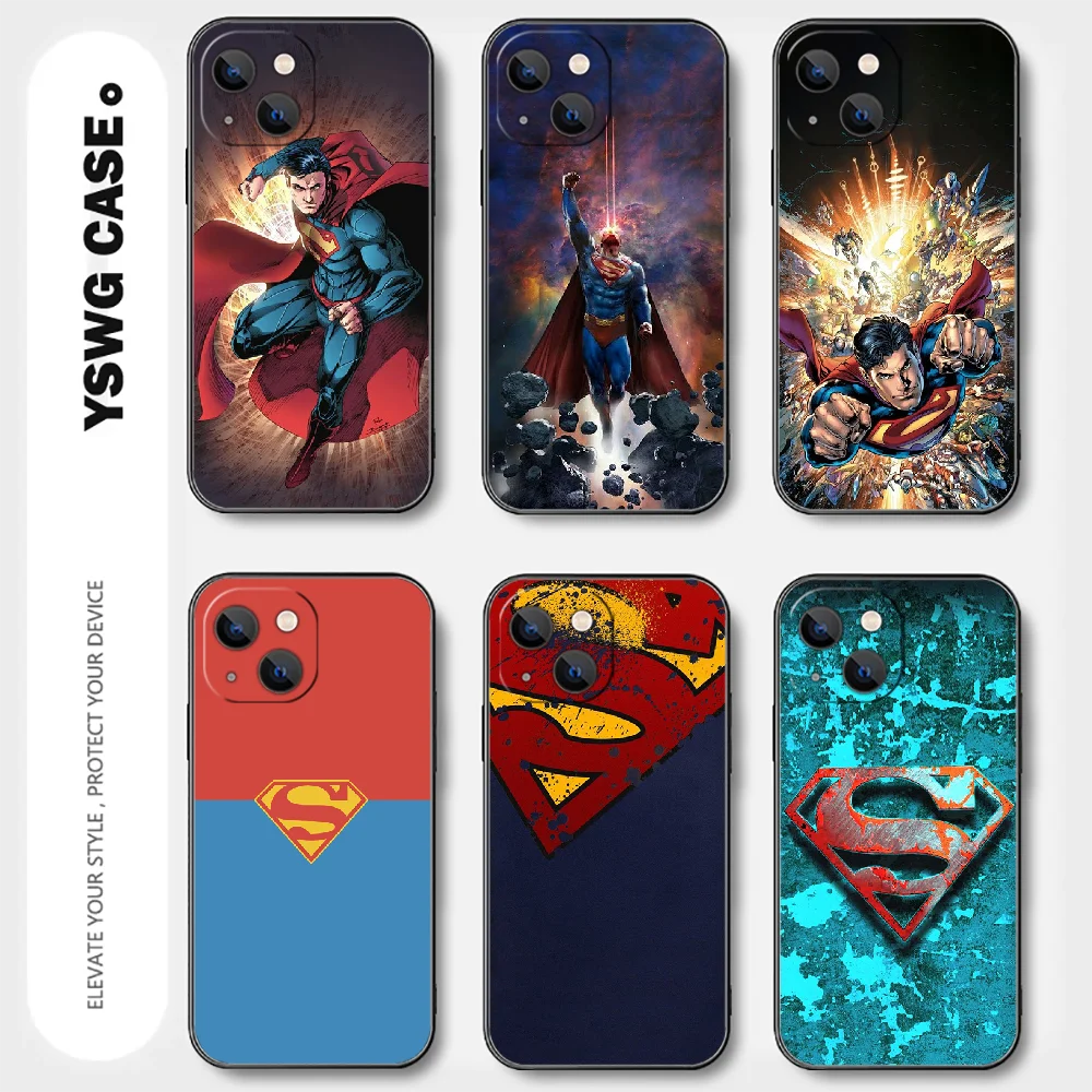 

The Man of Steel Phone Case For iPhone 15 14 13 12 11 8 Pro Max X XR XS Plus Mini Cover Black