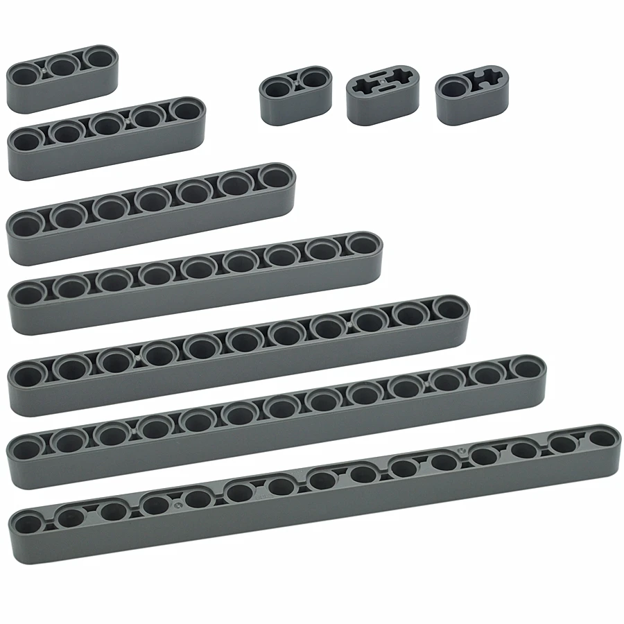 40Pcs Technical 1x2 1x5 1x7 1x9 1x13 1x15 Building Blocks Axle Hole Bulk Thick Hole Arm Liftarm Beam MOC Bricks Toy 32316 60483