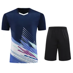 Printed Short Sleeve Badminton Tennis Jersey Sets for Men Women Children High Quality Summer Ping Pong Table Tennis Uniform Suit