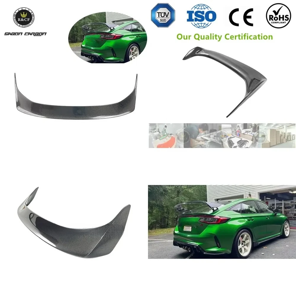 OEM Style Lightweight Carbon Fiber Spoiler Rear Wing Without Brackets for Civic Type R FL5 2022 up