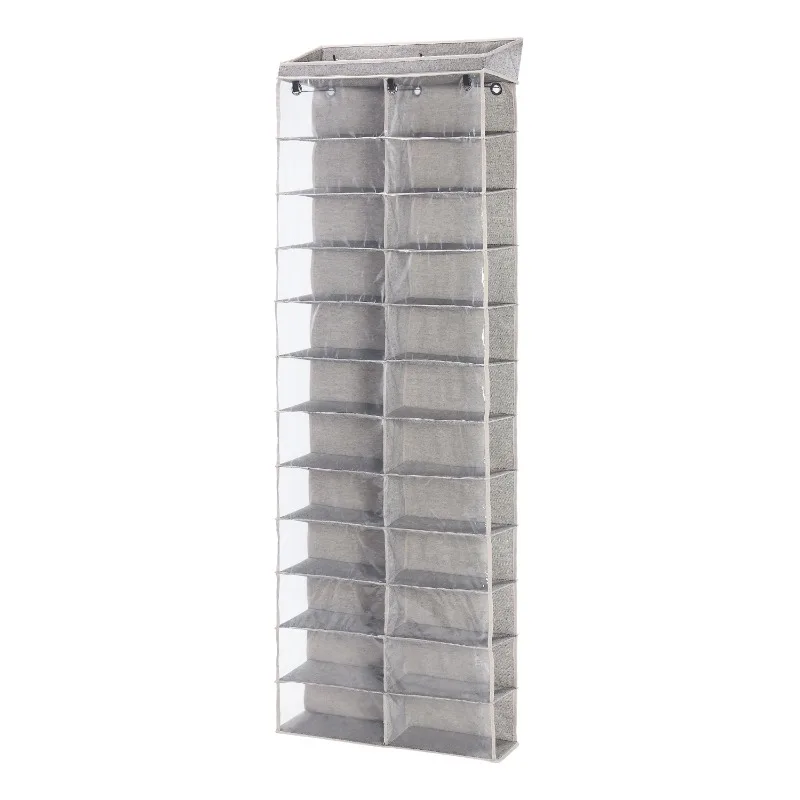 

Homes & Gardens 24-Shelf Polyester Cotton over the Door Closet Shoe Organizer