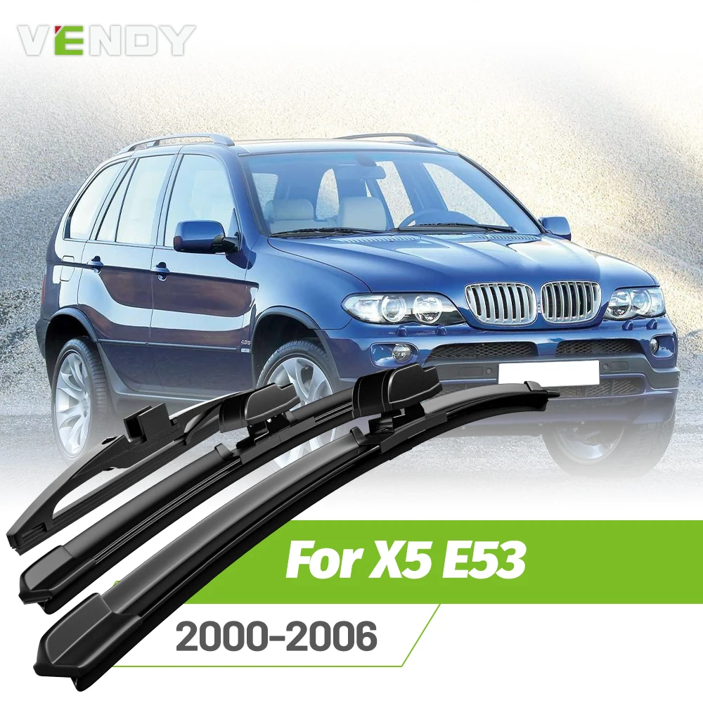 Vordere und hintere Wischerblätter-Set für BMW X5 E53 2000–2006, Windschutzscheiben-Regenbürsten, 24 Zoll + 22 Zoll + 18 Zoll