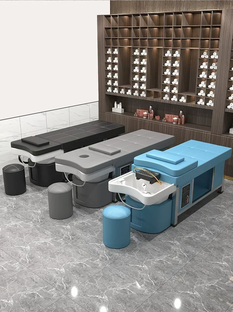 سرير شامبو حوض سيراميك جديد راقي لصالون الحلاقة التايلاندية وصالون الشعر وصالون التجميل متعدد الوظائف