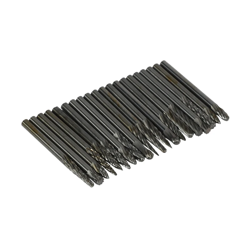 60Pc Full Double Grain Tungsten Carbide Rotary Burr Milling Cutter Milling Cutter Bit Set Mini Drill Rotating Tool