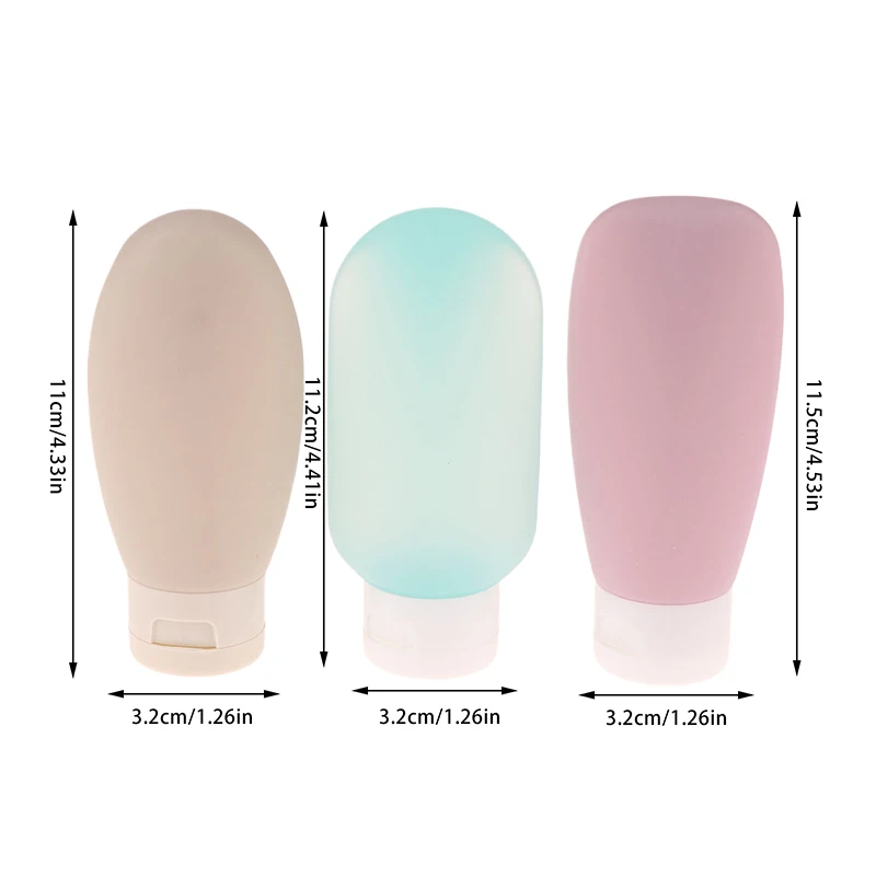 3/4 pçs garrafa recarregável 60ml pe loção recipiente squeeze tubo garrafa vazia portátil viagem à prova de vazamento shampoo chuveiro gel garrafa