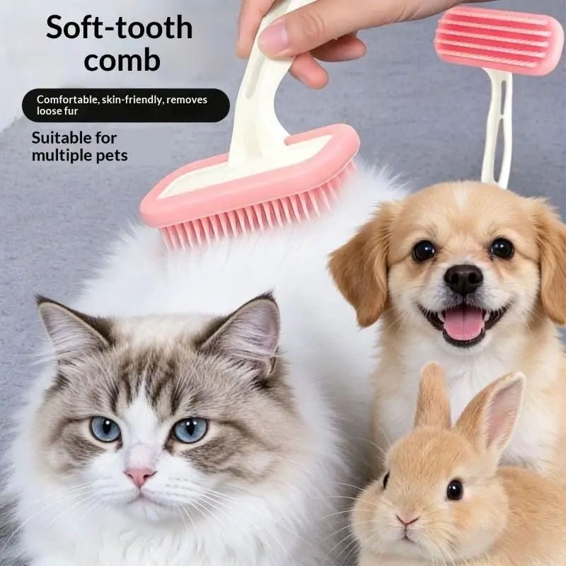 Silicone Small Pet Comb Rabbit Cat Guinea Pig Hair Cleaning Beauty Bath Care Tool