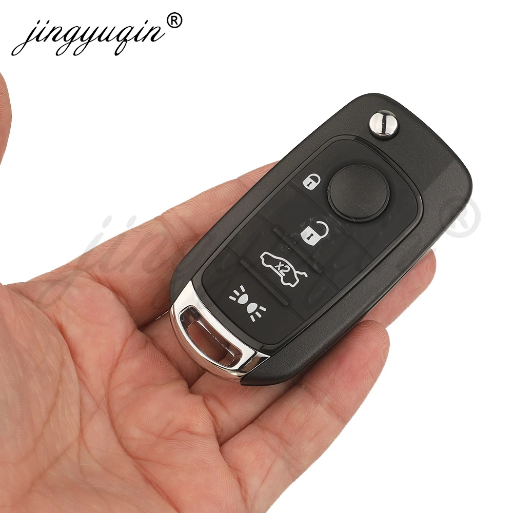 jingyuqin Flip Remote Car Key 433MHz Megamos AES MQB48 Chip For Fiat Egea 500X Tipo Ducato 2015+ P/N: 6000633159 71779527 SIP22