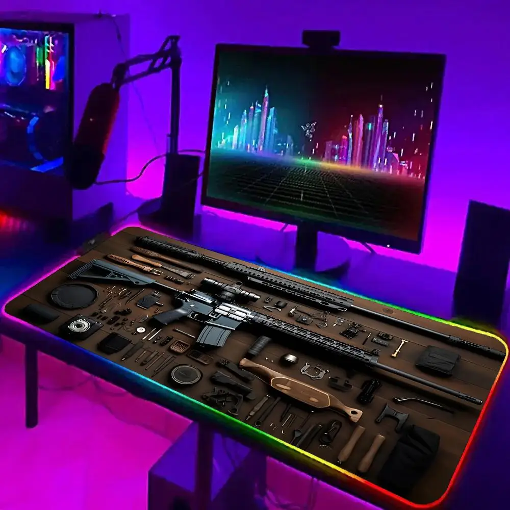 

RGB Military Hobby Professional Gaming accessories Rubber non-slip mouse pad Office Endless player extension laptop desk pad PC
