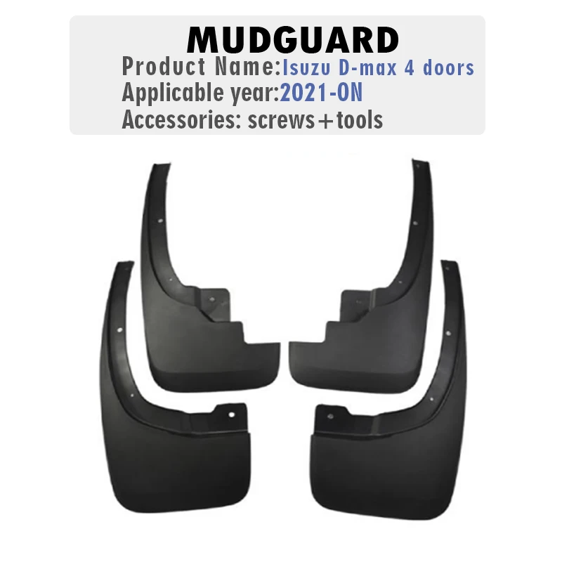 Front Rear 4PCS FOR Isuzu D-max 4 doors 2021-2025 Mudflaps Mudguard Fender Mud Flaps Guard Splash Car Accessories Styline