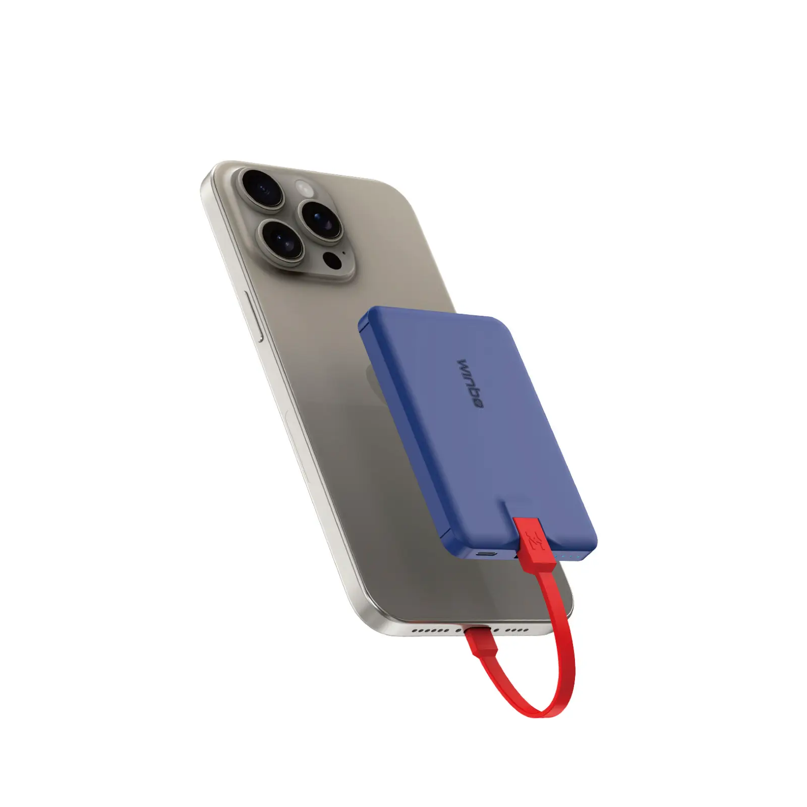 

Миниатюрное портативное зарядное устройство для iPhone, улучшенный магнитный повербанк на 5000 мАч со встроенным кабелем, тонкий аккумуляторный блок для резервной зарядки