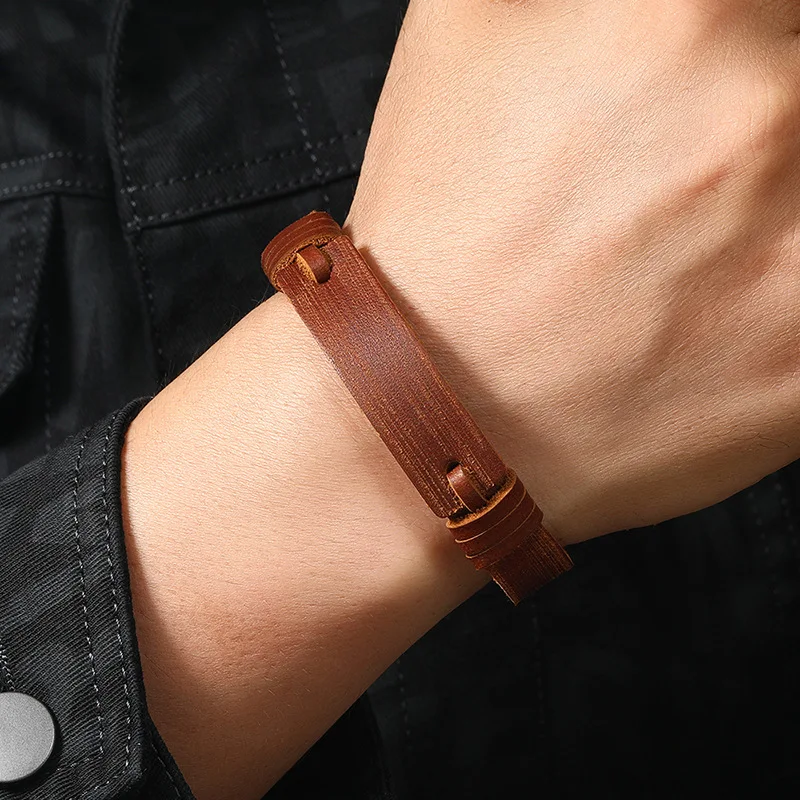 

New Vintage Men's Leather Bracelets Adjust Pu Wrap Wristband Bracelet Women Daily Party Gifts Jewelry