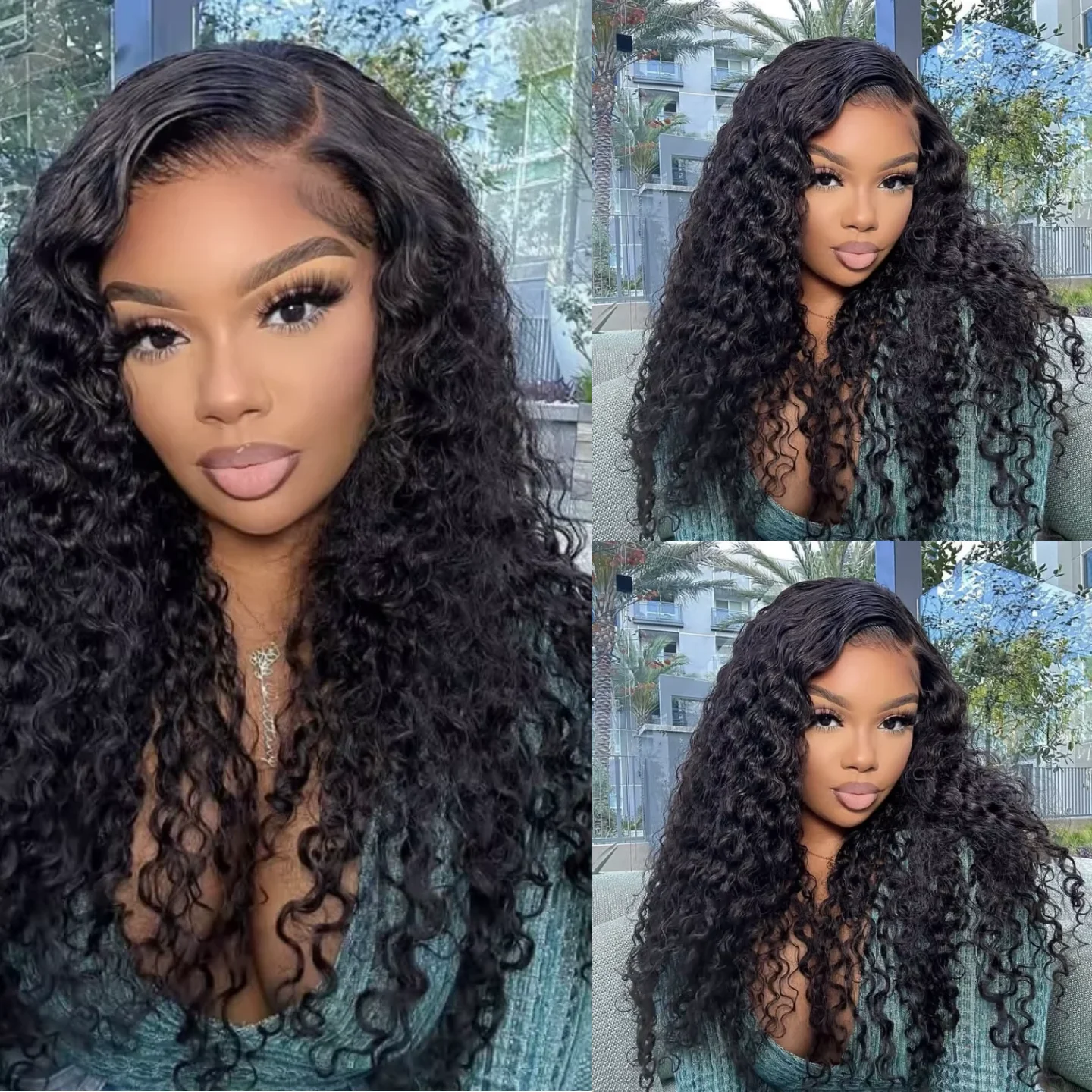 

38-дюймовые парики из натуральных волос с глубокими кудрями и фронтальной частью 13x4/13x6 HD Lace, предварительно проработанные, с эффектом глубоких волнистых локонов