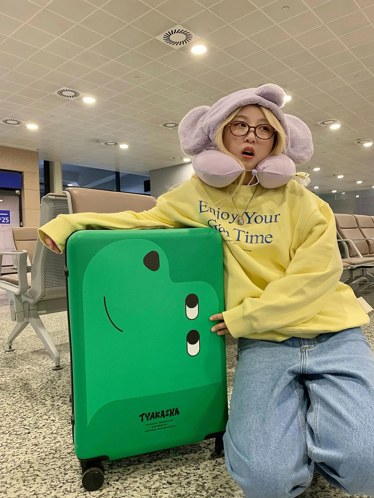 

Sakura Letter Print round Neck Sweatshirt Women's Loose Casual Long Sleeve Top Autumn Comfortable Streetwear Korean Style