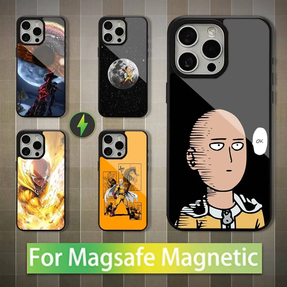 

One P-Punch M-Man S-Saitama Phone Case For iPhone 16,15,14,13,12,11,Pro,Max,Plus,Mini,Magsafe,Magnetic Wireless Charging Case