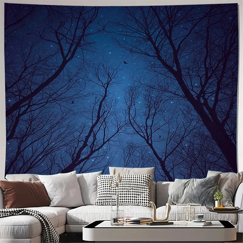 

Галактический гобелен Небесный настенный декор туманности Космическая Вселенная фон Космический декор комнаты Луна Звездное небо Гобелен Эстетический