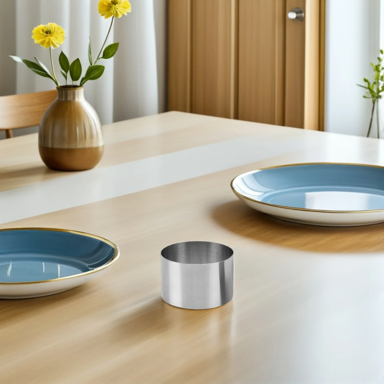 

8pcs Chiffon Mold Cake Pastry Tarts Cake Rings Round Stainless Steel Biscuit Mold Stainless Steel Egg Rings 8Cm/3.14\