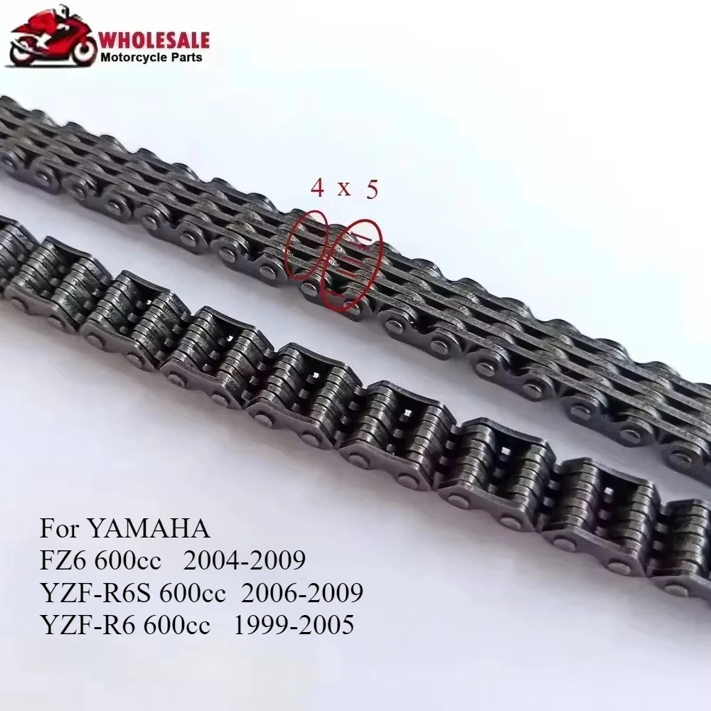 

4x5 4*5 120L Link Cam Camshaft Engine Timing Chain for For YAMAHA FZ6 600cc 04-09 YZF-R6 1999-2005 YZF600 YZF R6 600 R6S YZF-R6S