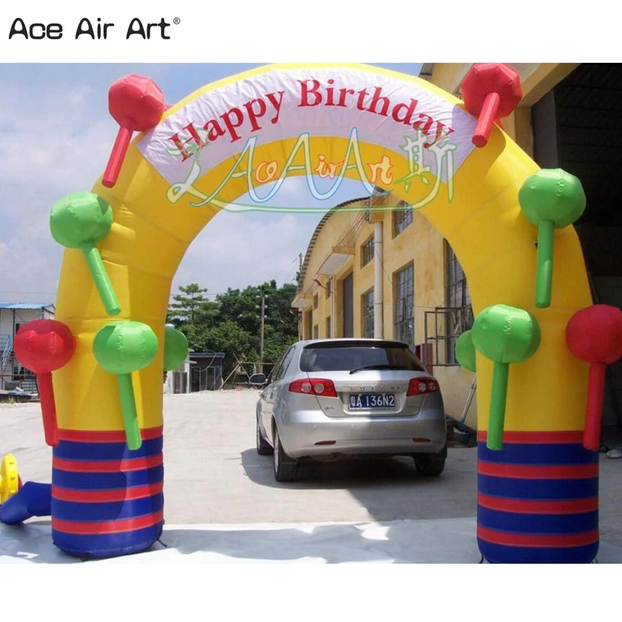 Arco inflable atractivo de 3mLX3mH, arco de caramelo para eventos al aire libre, fiesta de feliz cumpleaños/regalo como regalo para un amigo