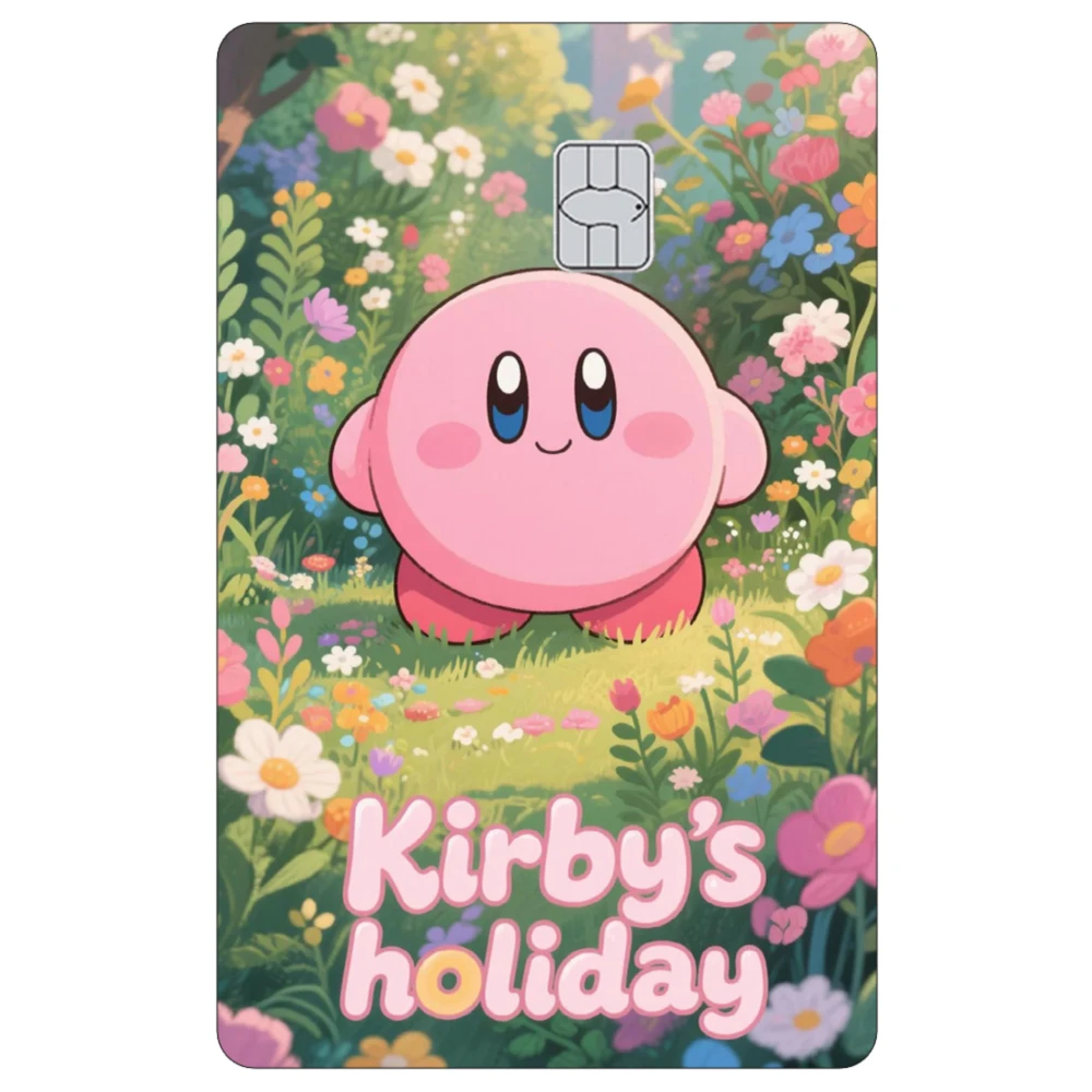 ملصقات جلدية لبطاقة الائتمان كارتون كيربي ملصق Kawaii غير لامع مناسب لـ VISA JCB وبطاقة رئيسية أو بطاقة IC المغناطيسية الأخرى