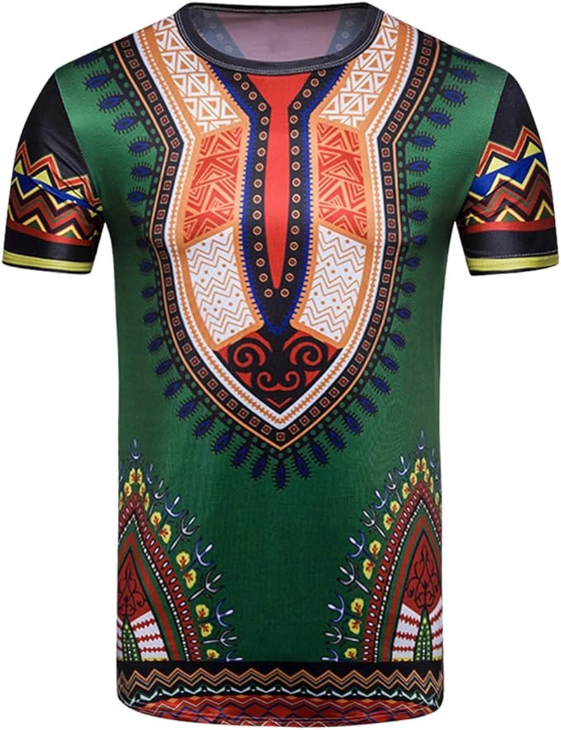 African Ethnic Pattern Loose New Summer T Shirt Men Y2k Clothes 3D Print Vintage Ethnic Dress T-shirt Casual Short Sleeve Tops