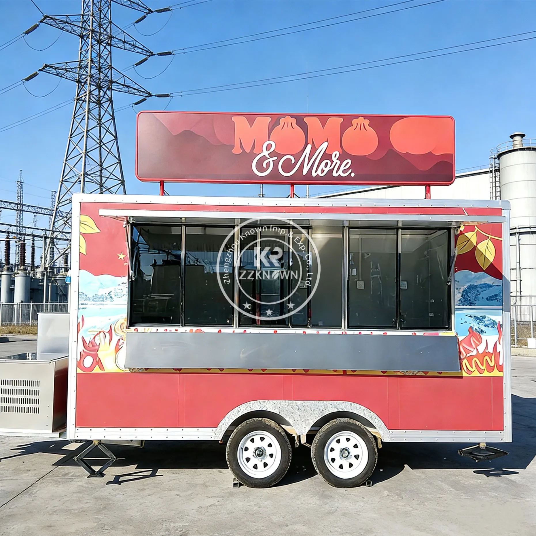 

Coffee Trailer Mobile Coffee Shop Cart Food Truck with Sink Fridge Fryer Griddle for Beverage and Bakery Business