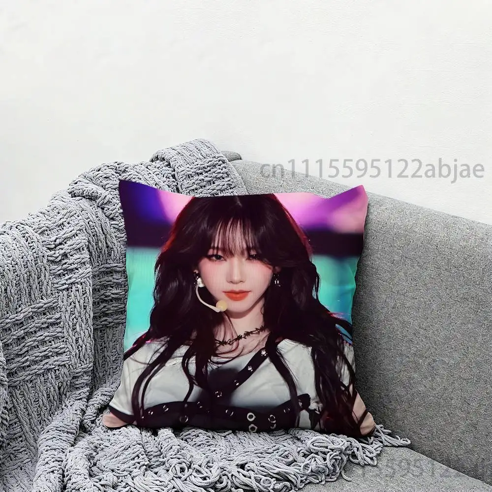 A-AESPA K-Karina Throw Pillow Case 40x40cm Decoration DIY Square Chair Pillowcase Pad Cover