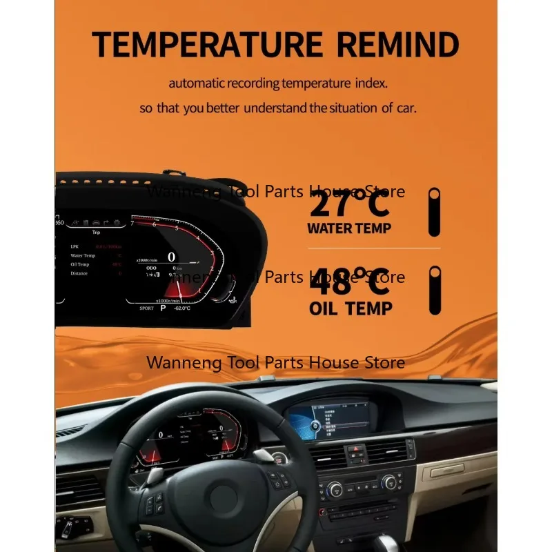 Original 12.3'' Digital LCD Dashboard Cluster for BMW 3 Series E90 E91 E92 E93 - Instrument Cockpit Speedometer Upgrade