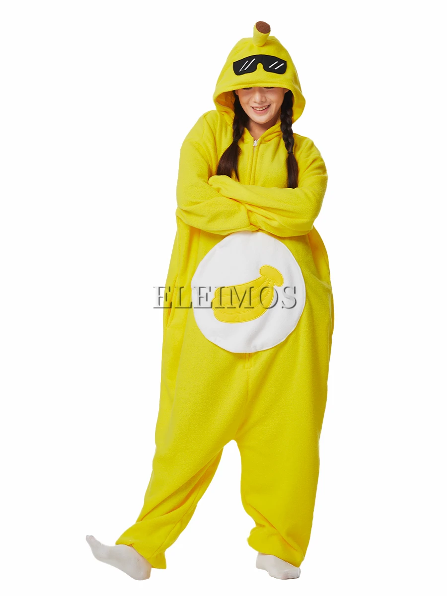 Mulheres e homens bonitos pijama de banana, Kigurumi Onesie, animal, fruta, homewear, cosplay de Halloween, fantasia de festa