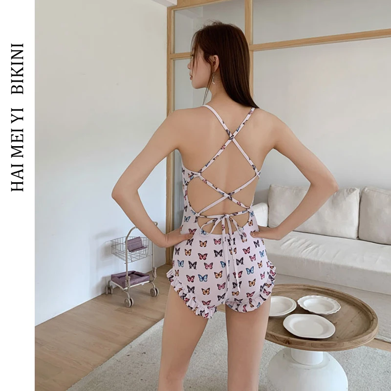 

Новый винтажный слитный купальник для женщин: корректирующий, для небольшой груди, для студенток, для горячих источников, повседневный.