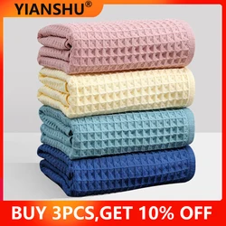 YIANSHU Waffle Towels Set Premium Cotton Bath Towel & Hand Towel Ultra Absorbent Soft Lint Free Quick Dry Lightweight Bath Sheet