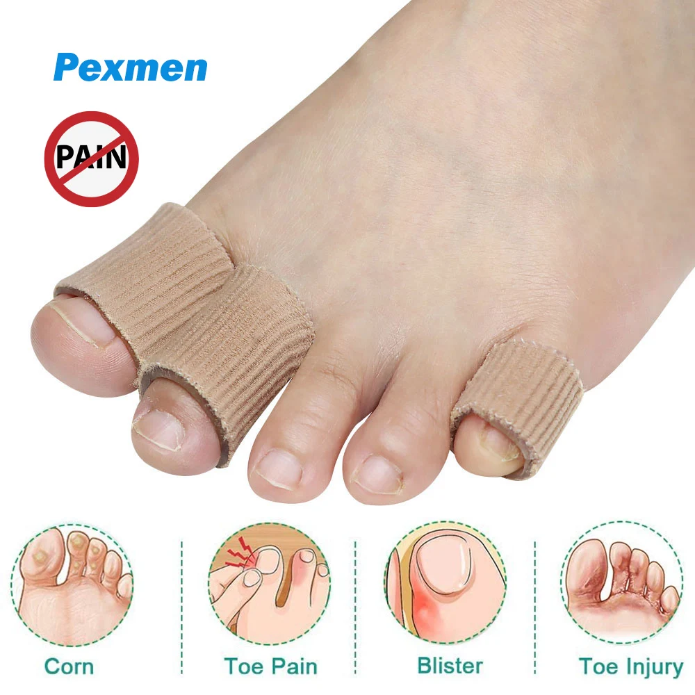 Pexmen 1/2/5 pièces orteil Tube orteil manches Gel souple protecteurs d'orteils pour cors ampoules callosités orteils et doigts outil de soin des pieds