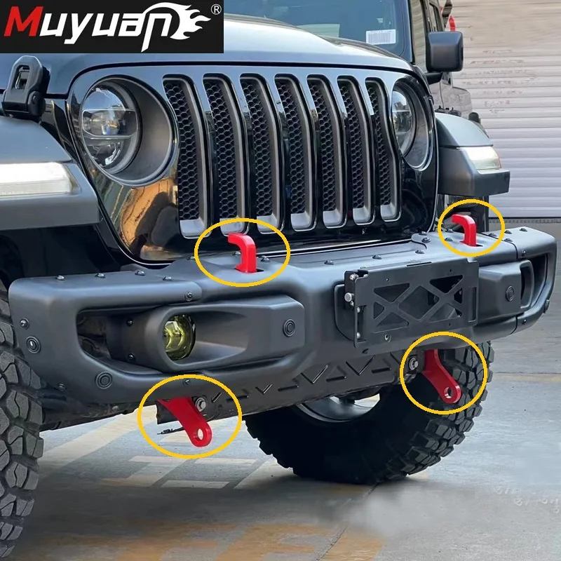 

Front bumper Tow Hook Kit Trailer Hitch Receiver for 2018 2019 2020 2021 2022 2023 Jeep WranglerJK JL JLU Towing Accessories