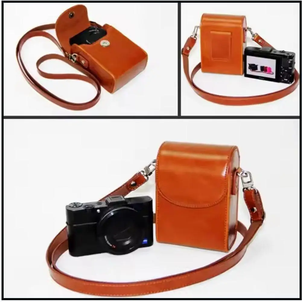 

Сумки для фотоаппаратов из искусственной кожи для Sony RX100 HX90 HX50 для Canon G7X3 G7X2 SX740 SX720 G9X Водонепроницаемая и противоударная сумка для фотоаппарата