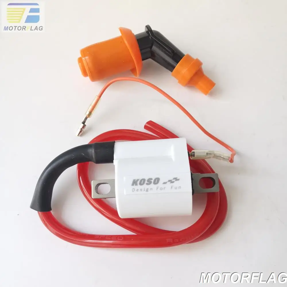 KOSO Performance High Voltage Ignition Coil for Scooter Minarelli 1E40QMB JOG50 JOG90 RS100 VENTO ZIP LS49 Hurricane 50