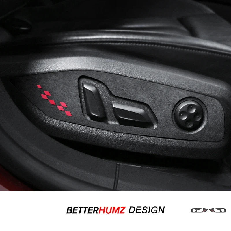 

For Audi A4 B9 A5 8W8 2017-2024 Made of Alcantara/Carbon Fiber Leather Seat Adjust Panel Trim Stickers Car Interior Accessories