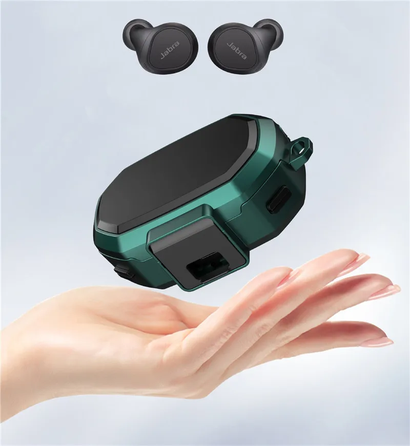 สำหรับ Jabra Elite7 Pro/7Active เกราะหรูหราล็อค Elite7 Pro หูฟัง Funda Protector พร้อมพวงกุญแจสำหรับ Jabra elite7Active