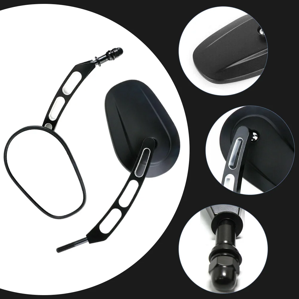 Motorcycle Side Mirror 8mm Threaded  For Harley-Davidson Switchback FLD 2012-2017 Plastic Housing and Metal Stem Material view 6