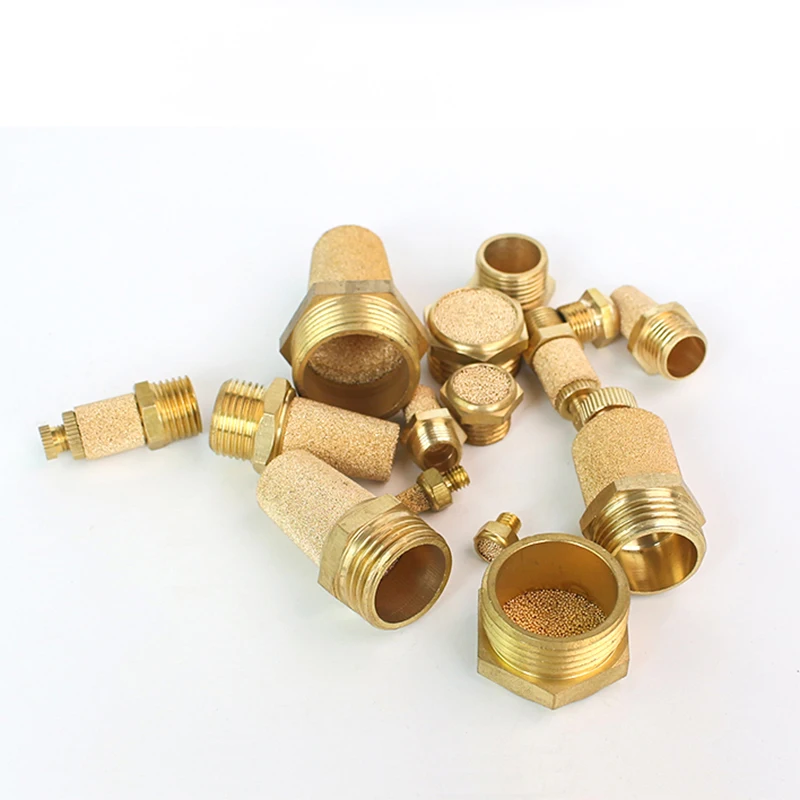 Pneumatic Exhaust Muffler Silencer BSP Male Thread for Air Noise Brass Adjustable Long Short BSL M5 Pneumatic 1/8 1/4 3/8 1/2