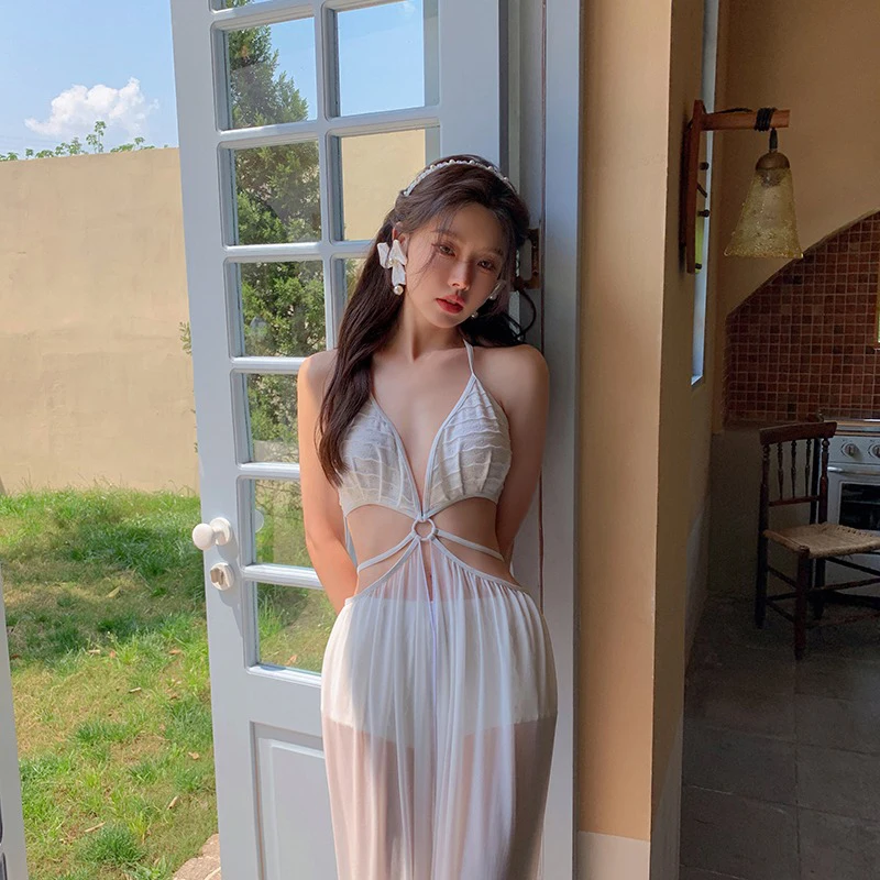 Fairy Elegant Sexy Swimsuit Women Beach Holiday Wear Bikini Korean Fashion Hot Spring Swimwear White Girls Monokini Summer
