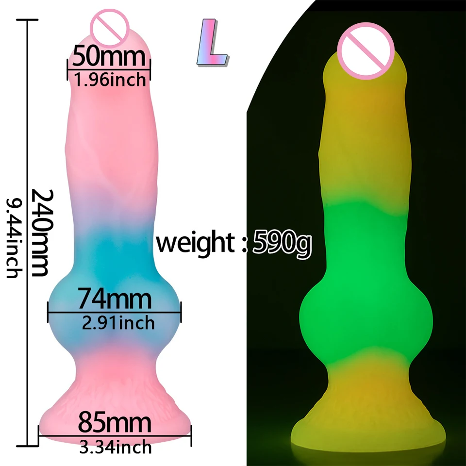 Sex machine Luminous Anal Dildos Attachment VAC-U-Lock Sex Love Machine for Woman Sex Products for Female G-spot, Mixed-color