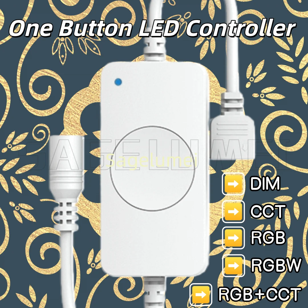 

1 Button RF LED Dimmer Controller V1/2/3/4/5-PD 10Dynamic Mode Include Jump or Gradual Change For DIM/RGB/RGBW/CCT/RGB+CCT Strip