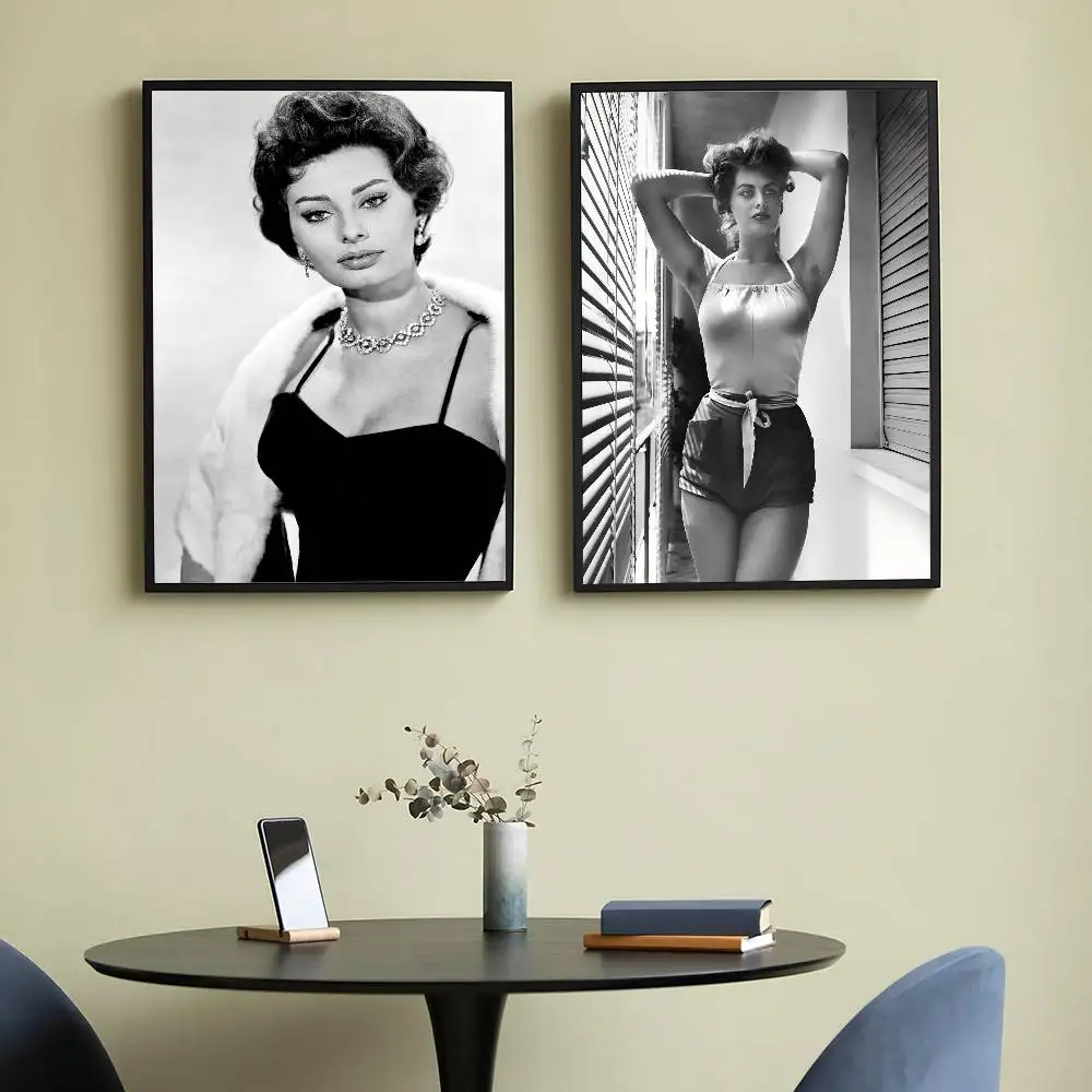 الموضة الحديثة ستار صوفيا لورين المشارك لا مؤطرة المشارك كرافت نادي بار ورقة خمر جدار الفن اللوحة غرفة نوم دراسة ملصقات #6