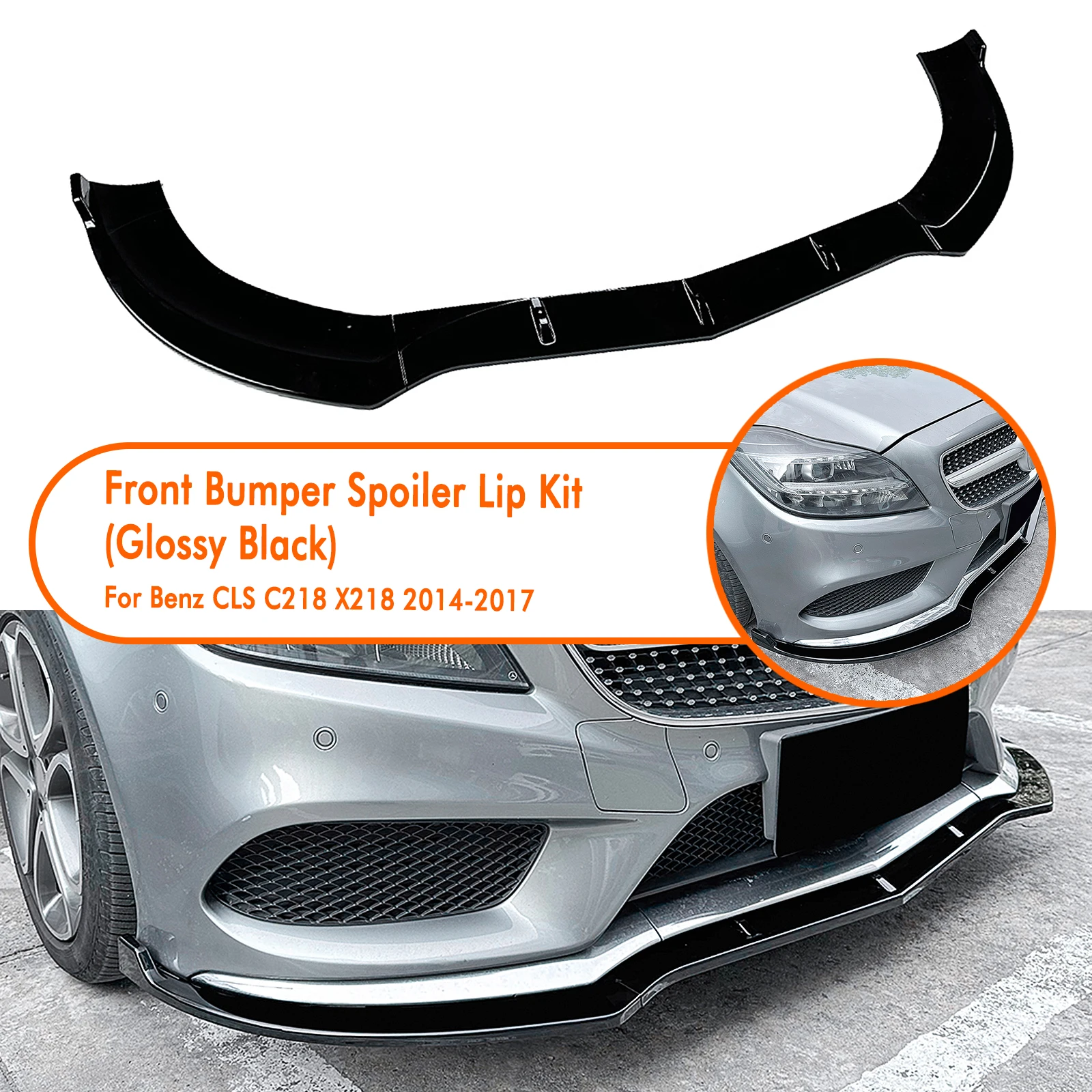 Car Lip Trim Splitter Front Bumper Trim Spoiler For Mercedes Benz CLS Class C218 X218 CLS63 AMG S 2014-2017