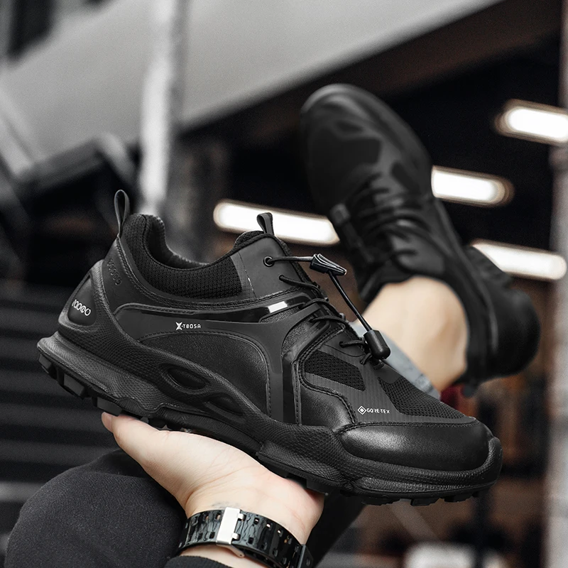 

Man Sports Sneakers Top Grain Leather Cowhide Breathable Oxford Shoes Arch Support Walking Shoes