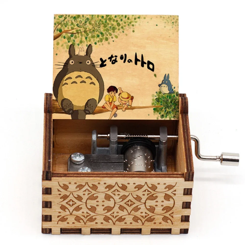 My Neighbor Toro Holz-Spieluhr mit Handkurbel, Anime-Gravur, Vintage-Musikbox für Fans, Sammlerstück, Geburtstagsgeschenk, Heimdekoration – Detail 7