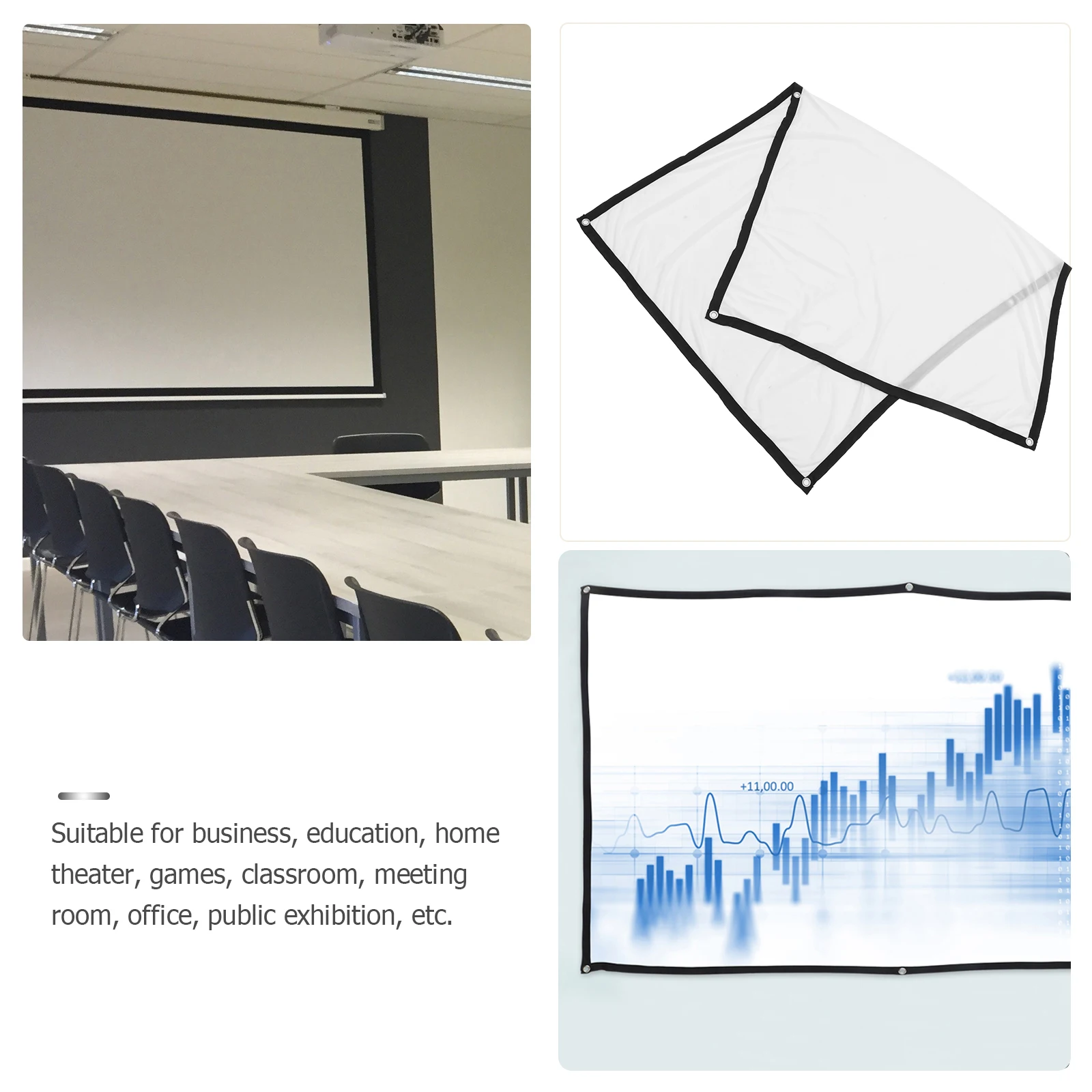 

Versatile Polyester Projector Screen Portable Foldable For Camping