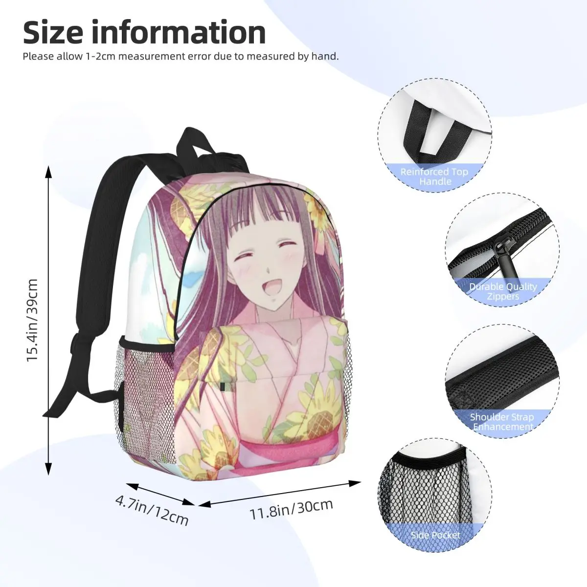 Fruits Basket Anime Backpack Daypack Large Capacity Boys Girls BookBag Shoulder Bags for Men Women Children School Bag