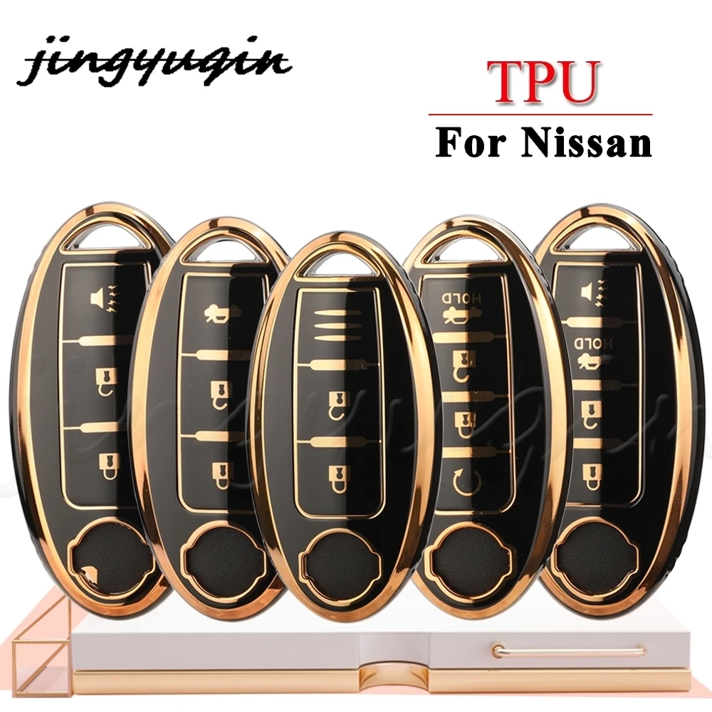 

jingyuqin Soft TPU Auto Key Case For Nissan Versa Maxima Altima Rogue Armada Sentra Murano Infiniti FX35 QX60 Car Accessories